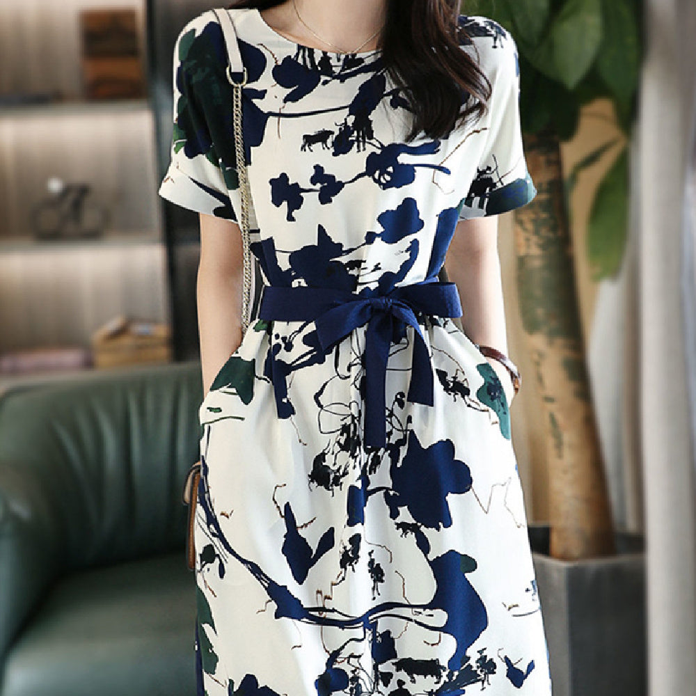 Women's Japanese Light Luxury Print Dress