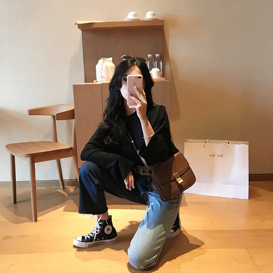 New Hong Kong-style Casual Straight-leg Trousers For Autumn And Winter