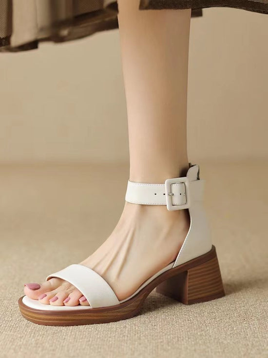 Retro Ankle-strap High Heels Women's Platform
