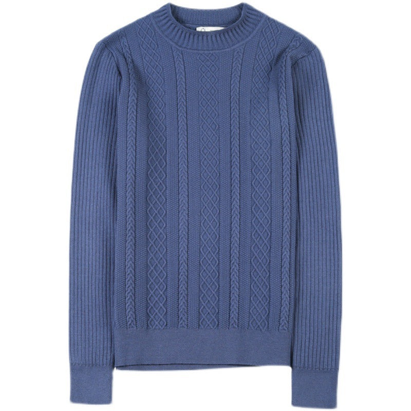 Twist Sweater Men's Half Turtleneck Sweater Slim Coarse Sweater Base