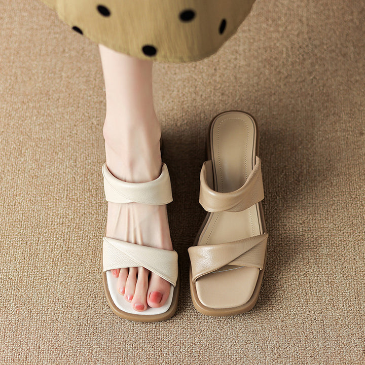 French Style Small Sandals Women's Rubber