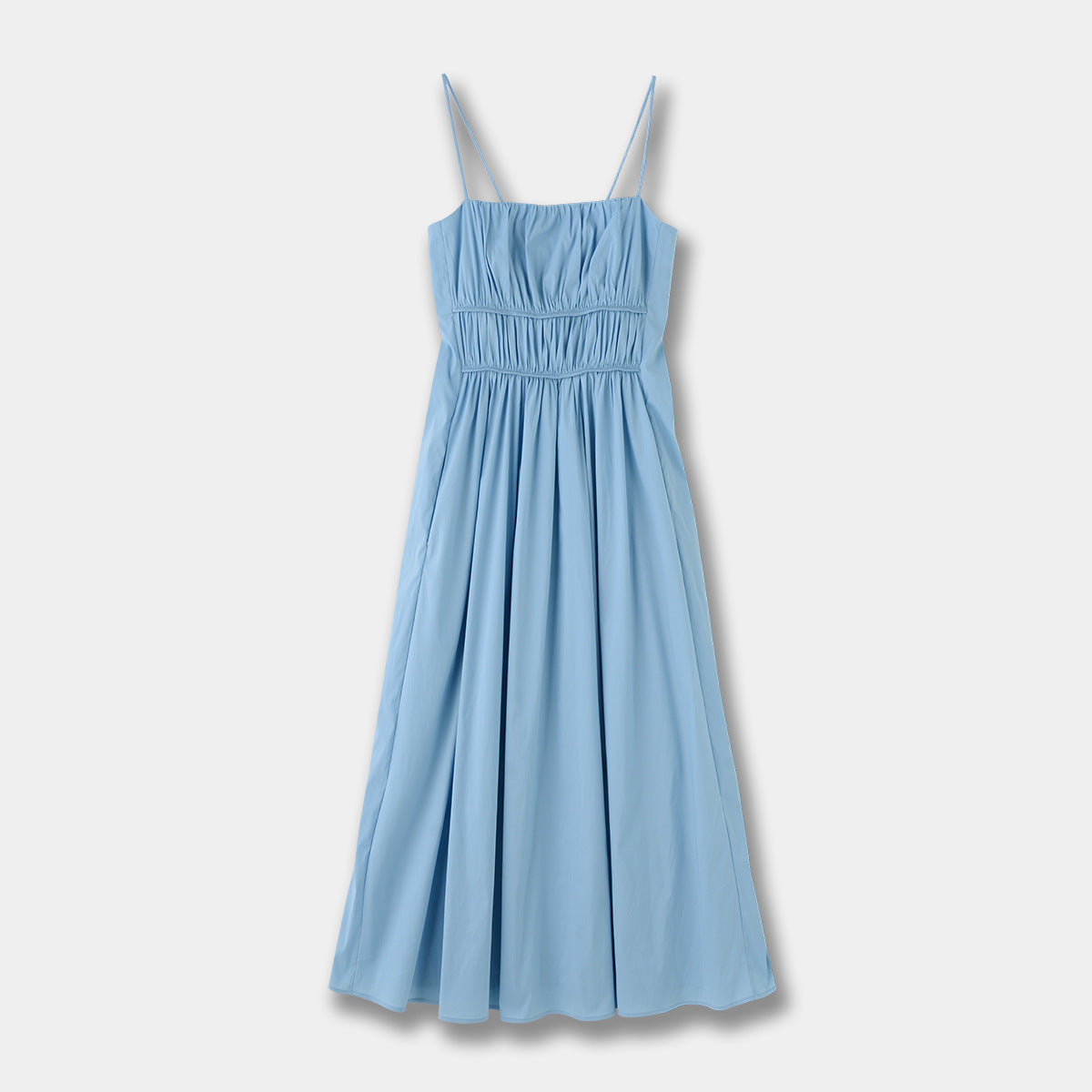 Wrapped Chest Strap Dress Cotton Blended Mid-length