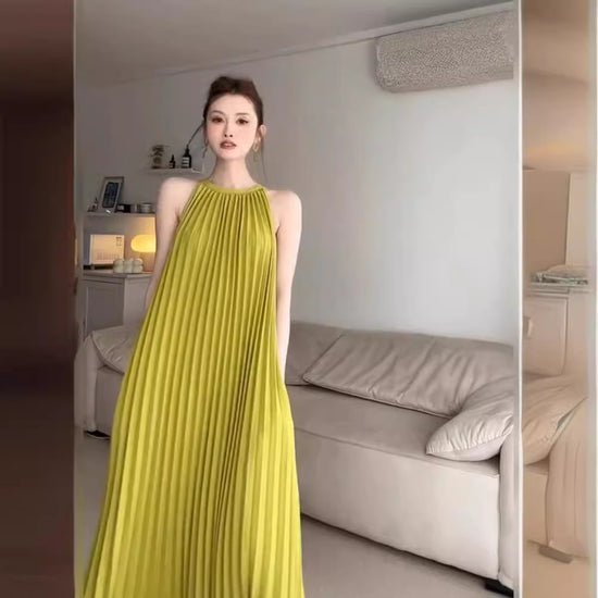 French Sleeveless Halter Dress Women's Summer