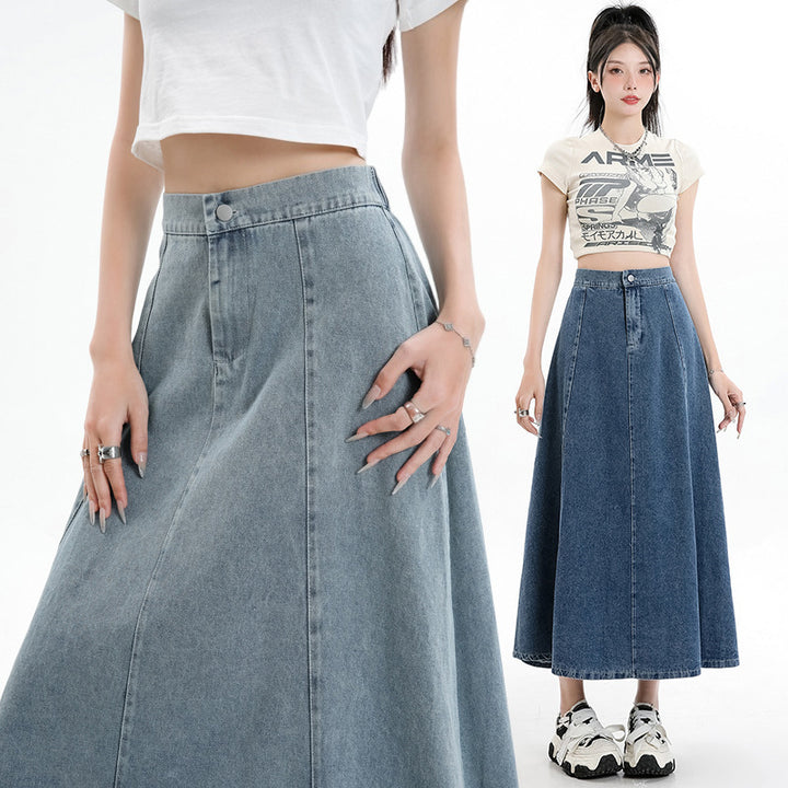 Elegance Retro Denim Skirt For Women