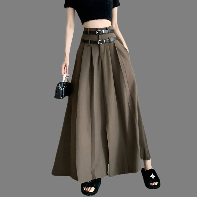 Ladies New High Waist Slimming Pleated Skirt