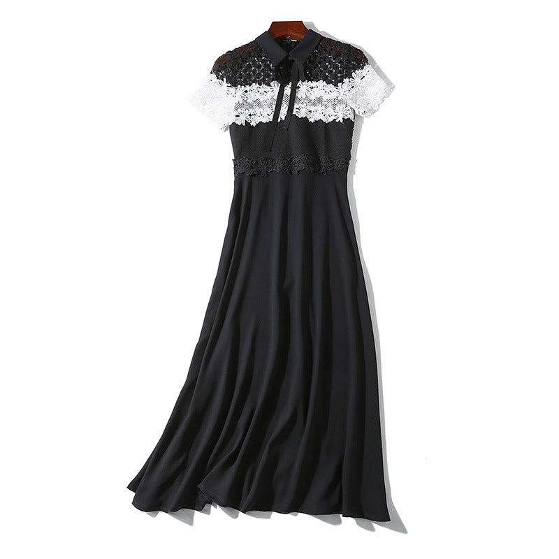 Women's Lace Chiffon Patchwork Fashion Slim Dress
