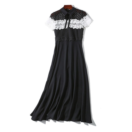 Women's Lace Chiffon Patchwork Fashion Slim Dress
