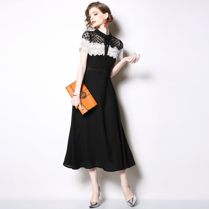 Women's Lace Chiffon Patchwork Fashion Slim Dress