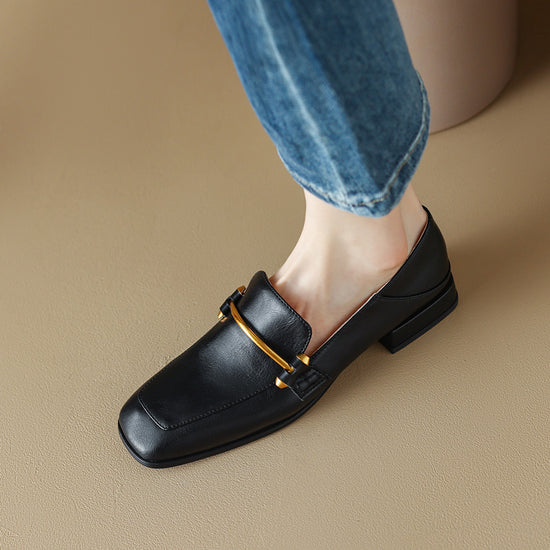 Spring New Thick With Square Head Deep Mouth Four Seasons Single Shoes Female