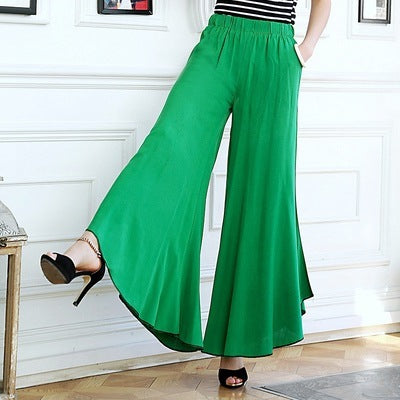 Women's high waist drape large size wide leg pants
