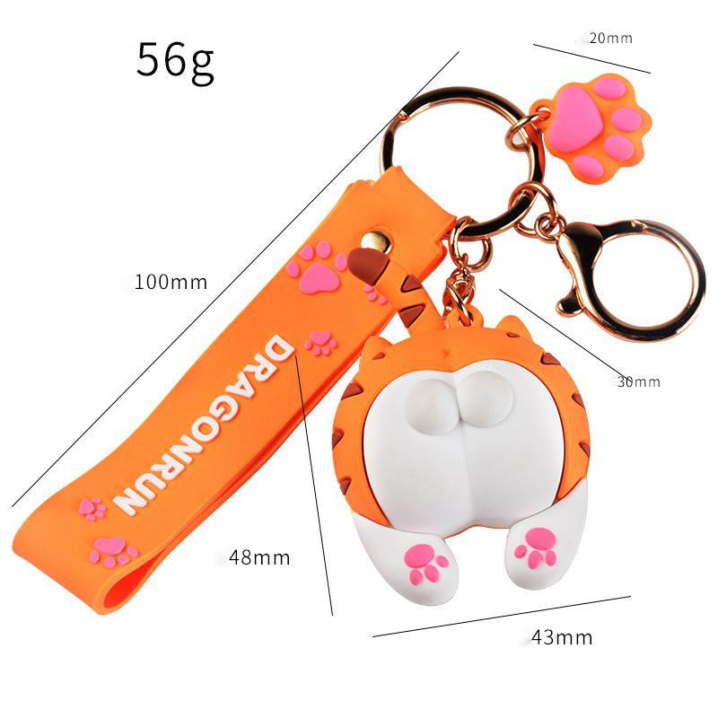Cartoon Cat Butt Keychain Car Key Chain Bag Pendant