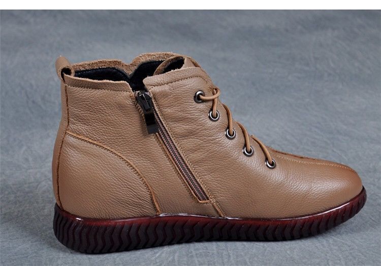 Low-cut Short Soft-soled Casual Bootsretro Mother Leather Boots
