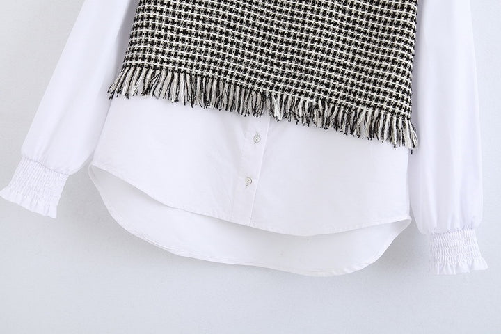 Tweed panel shirt