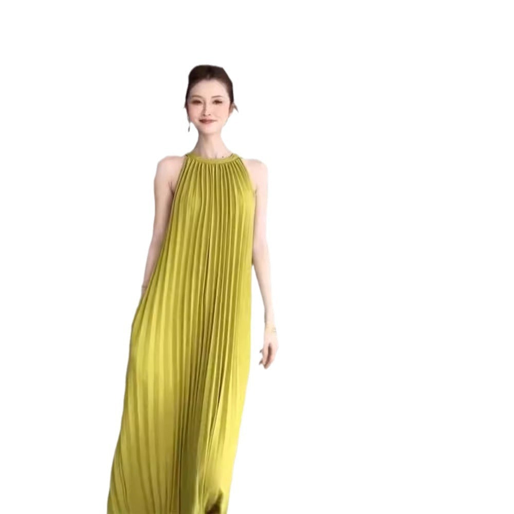 French Sleeveless Halter Dress Women's Summer