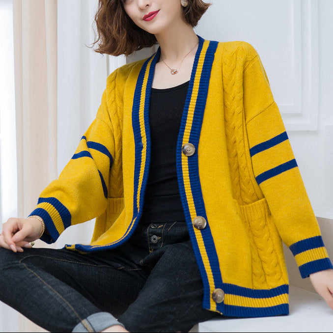 Jacket Pocket Cardigan Korean Wool Outer Wear Shawl