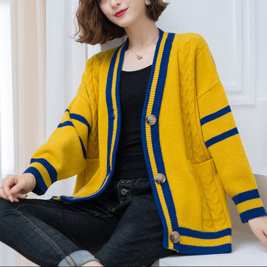 Jacket Pocket Cardigan Korean Wool Outer Wear Shawl