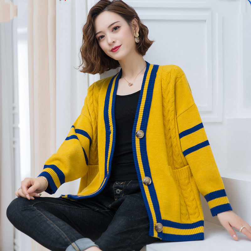 Jacket Pocket Cardigan Korean Wool Outer Wear Shawl