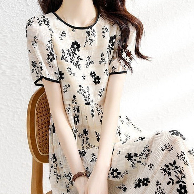 Floral Chiffon Dress Women's Clothes Summer
