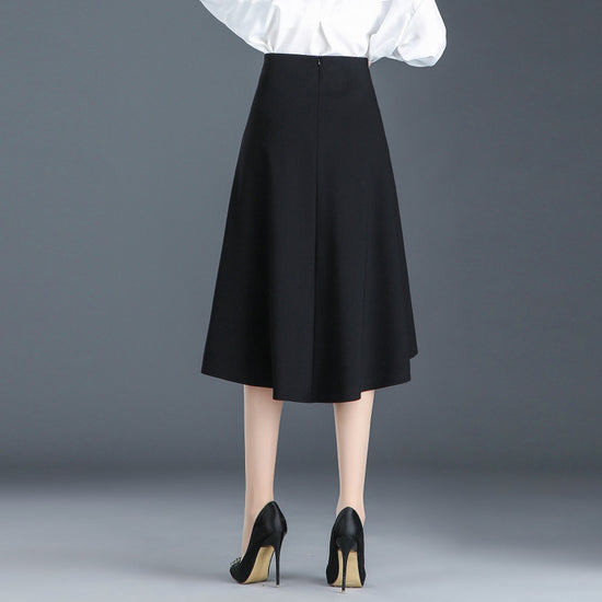 Irregular Skirt Women's Summer High Waisted Thin Asymmetrical Mid Length Skirt