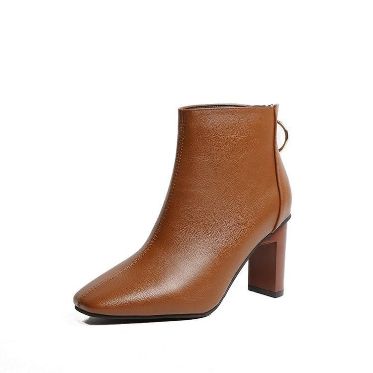 English boots children thick with square toe thin boots high heels Martin boots