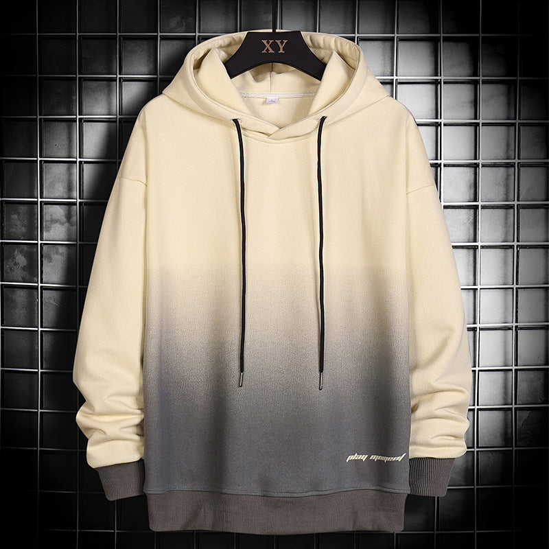 Youth Mesh Hooded Jacket Male Gradient Color Loose Hooded Sweater