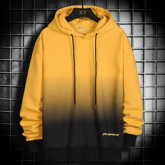 Youth Mesh Hooded Jacket Male Gradient Color Loose Hooded Sweater