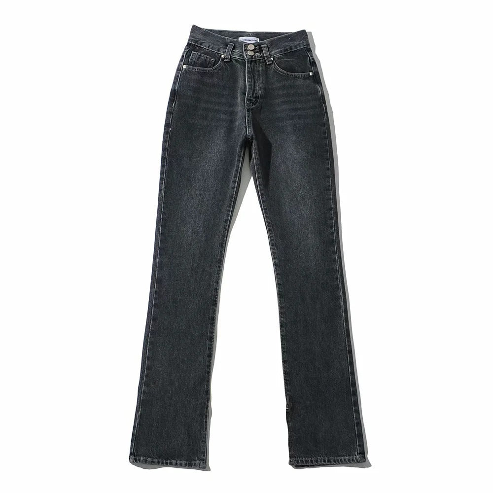 Women's High Waist Floor Split Mopping Jeans