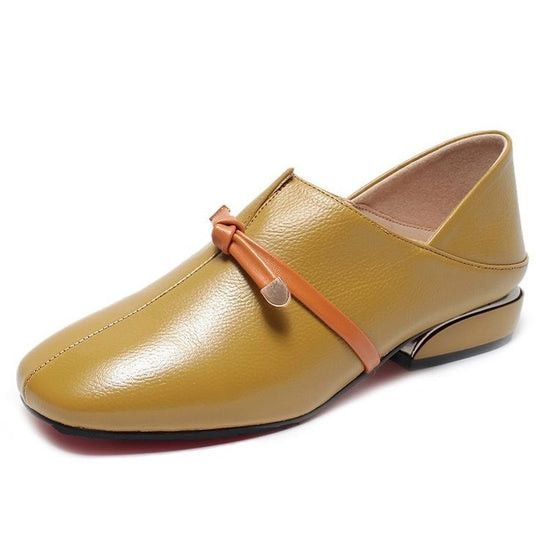 Square Toe Low Heel Korean Women's Ankle Shoes