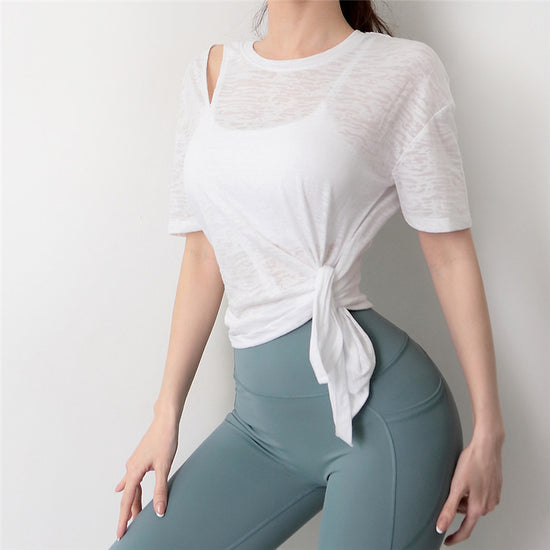 Thin Fitness Quick-drying Running Training T-shirt Round Neck Yoga Wear