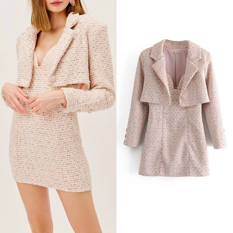 Lightly Cooked Style Small Suit Jacket Tweed Suspender Dress Suit