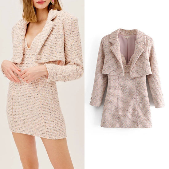 Lightly Cooked Style Small Suit Jacket Tweed Suspender Dress Suit