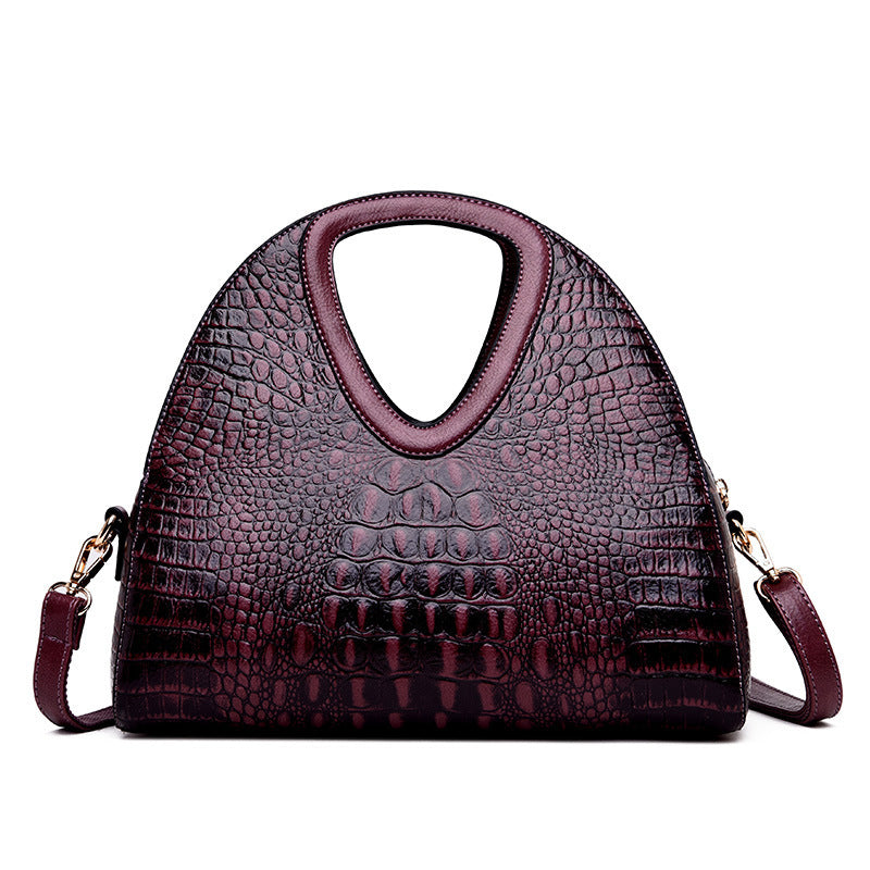 Ladies One Shoulder Crossbody Embossed Soft Leather Tote