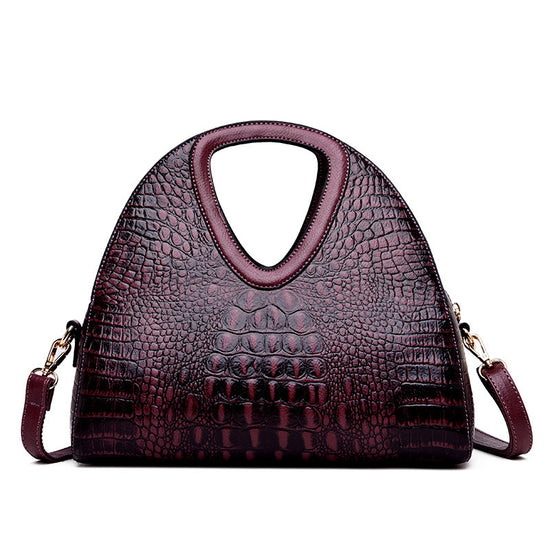 Ladies One Shoulder Crossbody Embossed Soft Leather Tote