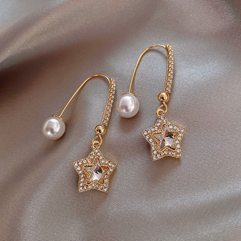 All-match Irregular Pearl Ear Hoop Earrings