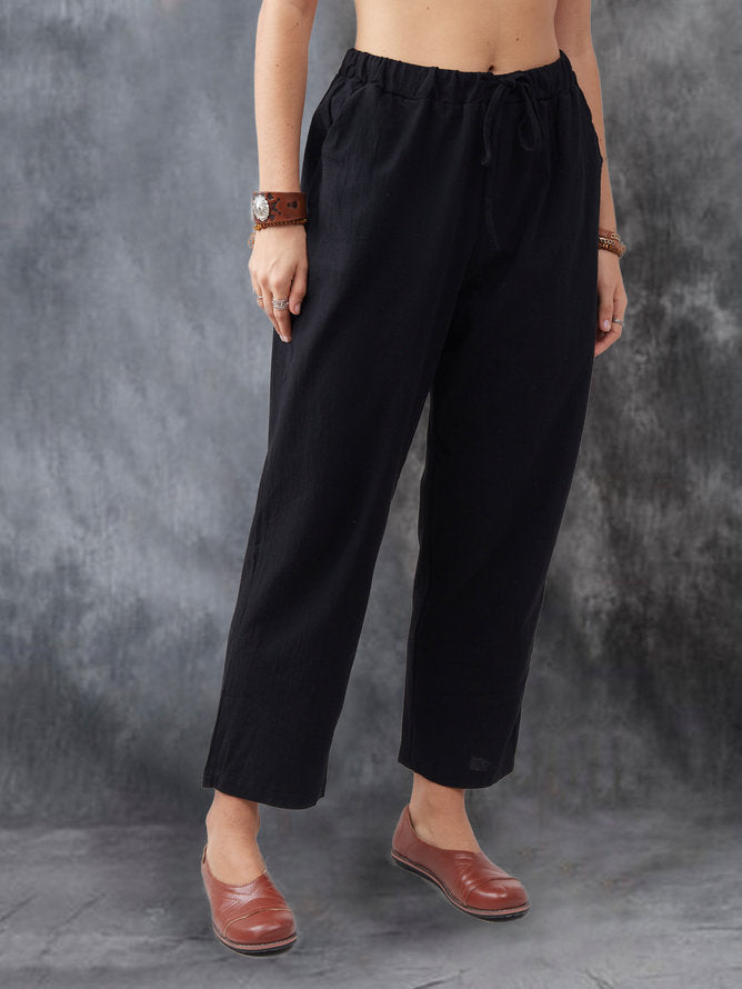 Casual Solid Color Plus Size Pants