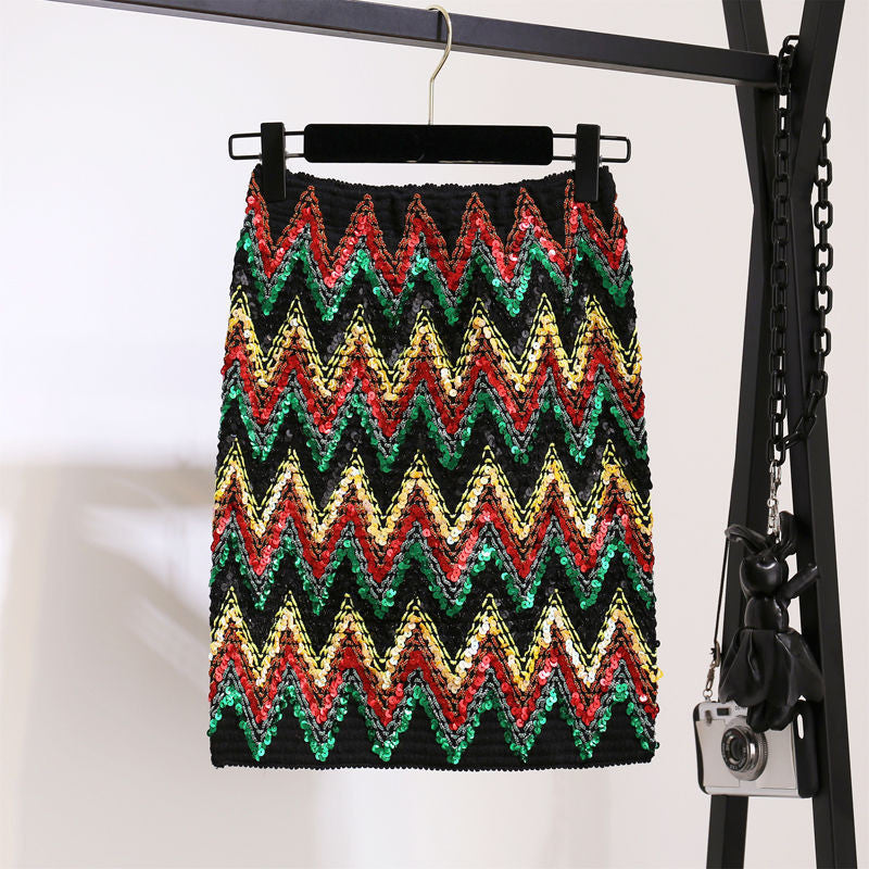 High Waist Slim Slimming All-match Bag Hip Skirt Short Skirt Women
