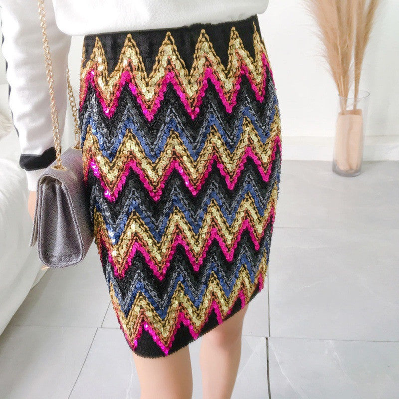 High Waist Slim Slimming All-match Bag Hip Skirt Short Skirt Women