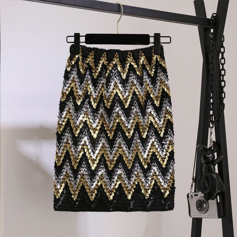 High Waist Slim Slimming All-match Bag Hip Skirt Short Skirt Women