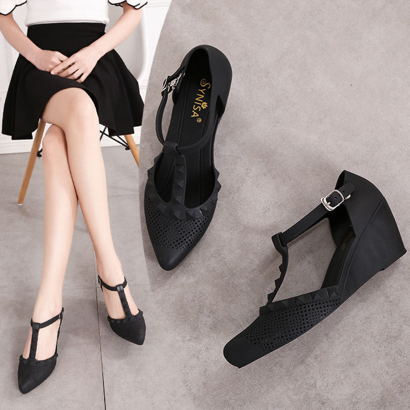 Women's Sandals Baotou Thick-soled Jelly Shoes Pointed Rain Boots