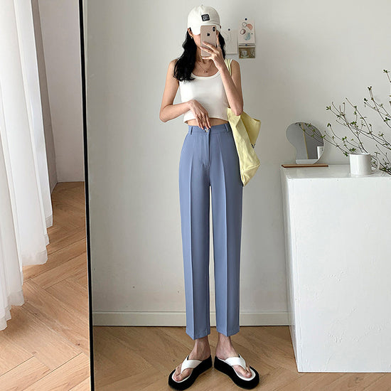 High Waist Drape Harlan Small Cigarette Pants