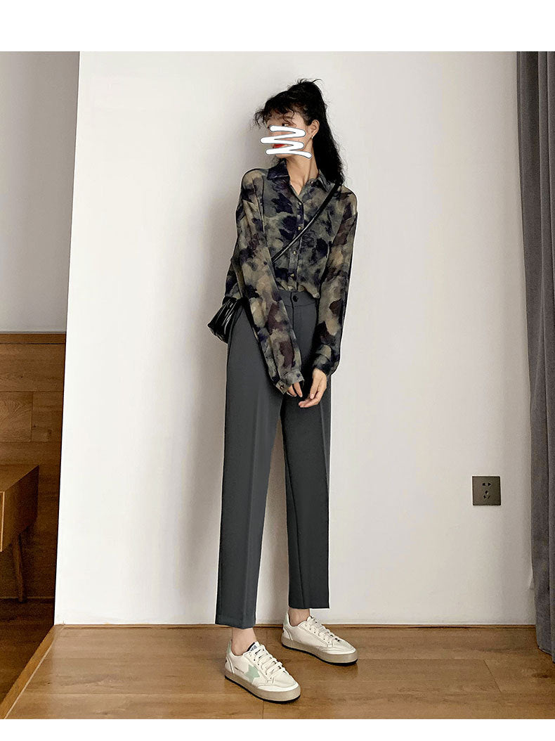 High Waist Drape Harlan Small Cigarette Pants