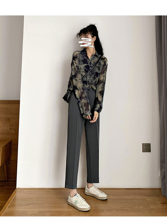 High Waist Drape Harlan Small Cigarette Pants