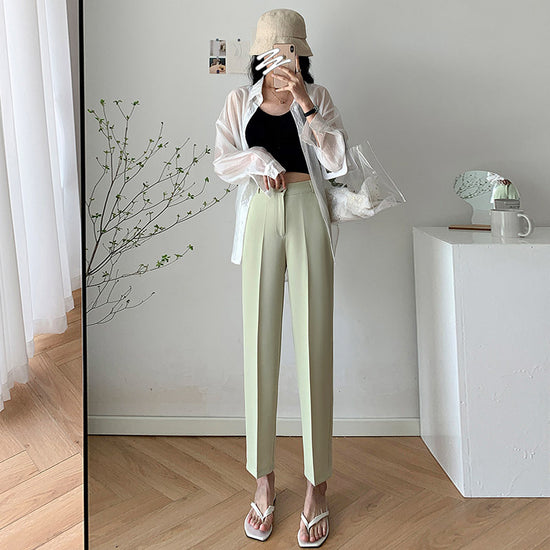 High Waist Drape Harlan Small Cigarette Pants