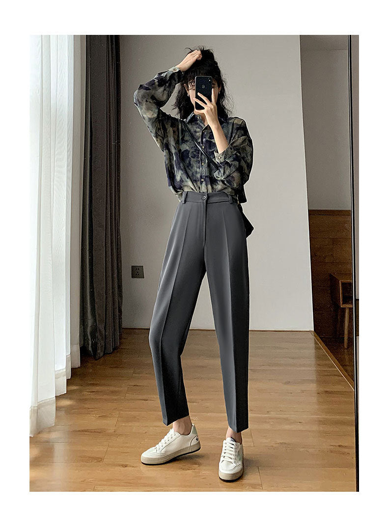 High Waist Drape Harlan Small Cigarette Pants