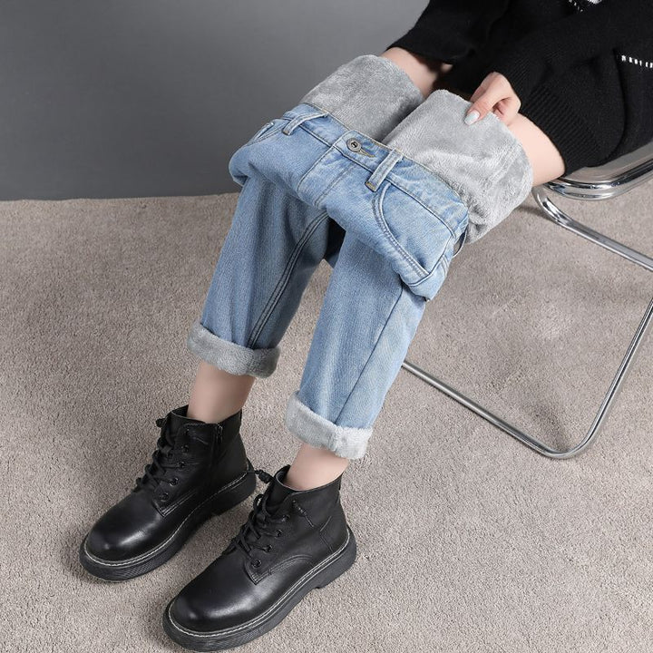 High Waist Elastic Waist Jeans