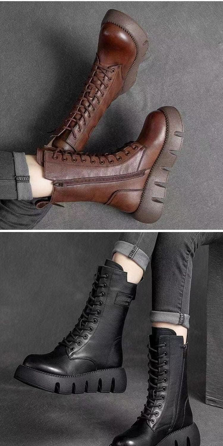 Women's Warm Casual Fashion All-matching Lace-up Cotton Boots