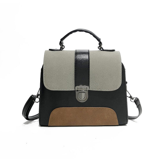 Fashion Frosted Cover Contrast Color Bag
