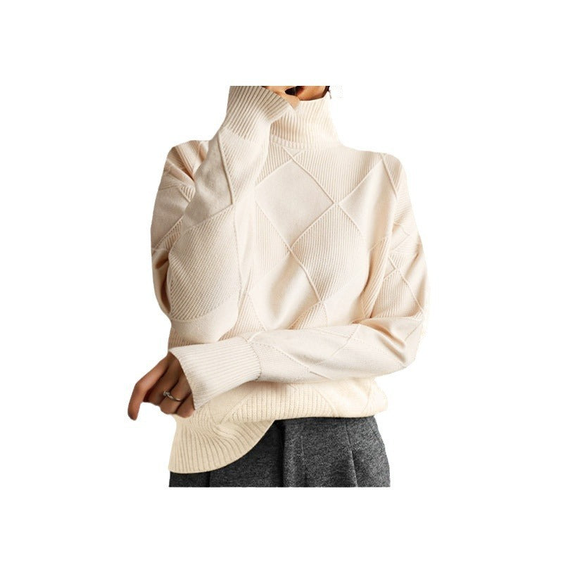 Loose High Collar Warm Sweater Women