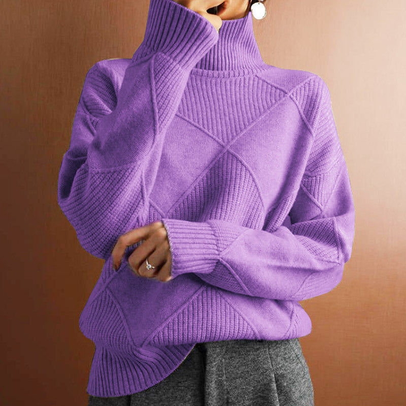 Loose High Collar Warm Sweater Women