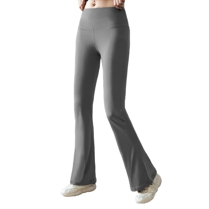 Casual Sports Pants Female High Elastic Nude Feel Absorption Quick-drying Horn High Waist Anti-curl